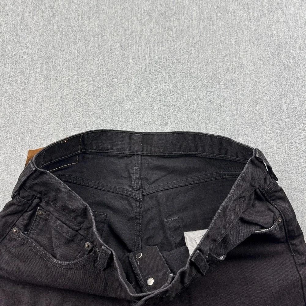 Levis 501 Jeans Mens 36X32 Black Button Fly Straight Cotton Classic Denim Pants